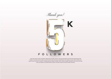 5k takipçileri, noktalı çizgilerle birleştirilmiş resimle kutlama yapıyorlar. tasarım premium vektörü.