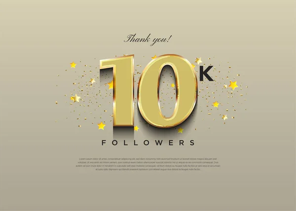 stock vector celebration of 10k followers with fancy classic numbers. design premium vector.