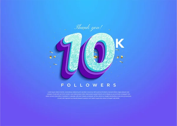 stock vector 10k followers celebration with textured 3d numbers. design premium vector.