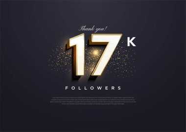 17 bin takipçi zarif bir ışık efekti arka planıyla kutlama yapıyor.