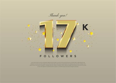 17 bin takipçi için şenlikli sarı yıldız nişanı.