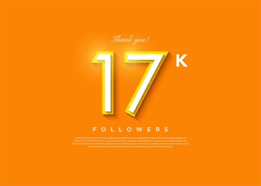 Temiz turuncu arka planda 17 bin takipçi.