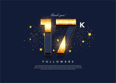 Parlak desenli 17 bin takipçi pankartı.