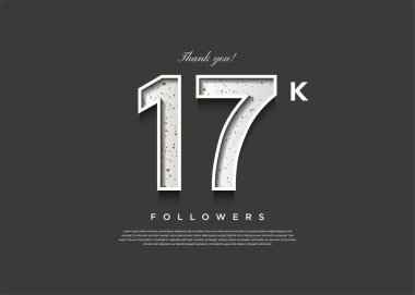Siyah ve beyaz renkli 17 bin takipçi bayrağı.