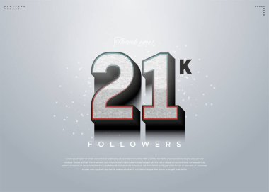 21 bin takipçi kutluyor. tasarım premium vektörü.