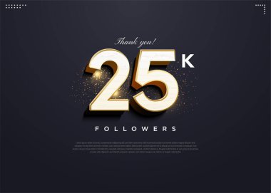 Zarif ışık efektli 25k takipçi kutlaması.