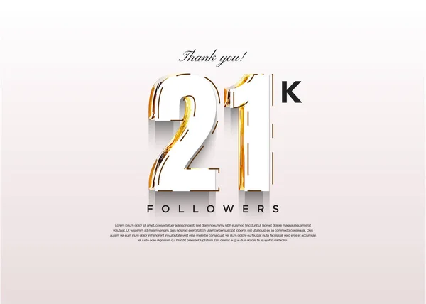 21K Послідовників Святкування Комбінованою Ілюстрацією Пунктирною Лінією Дизайн Преміум Вектор — стоковий вектор