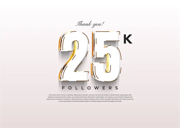 25K Seguidores Com Conceito Número Celebração Rara — Vetor de Stock