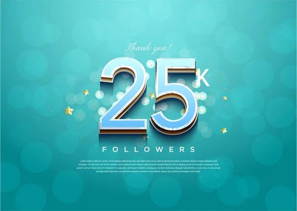 25K Followers Avec Beau Fond Bulle Transparent — Image vectorielle