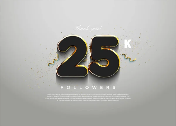 25K Followers Avec Concept Célébration Simple Élégant — Image vectorielle