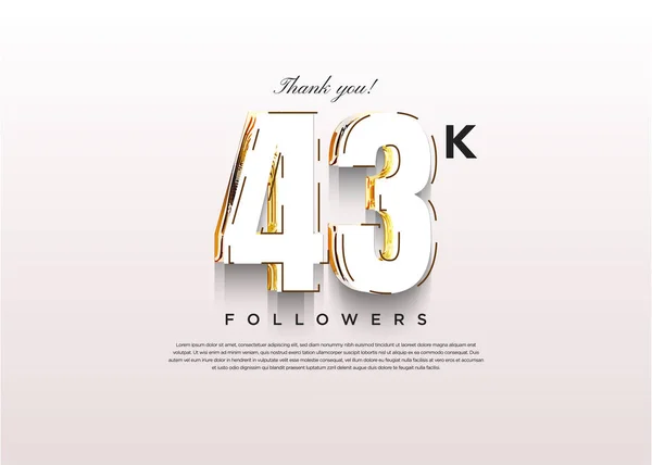 43K Послідовників Святкування Комбінованою Ілюстрацією Пунктирною Лінією Дизайн Преміум Вектор — стоковий вектор