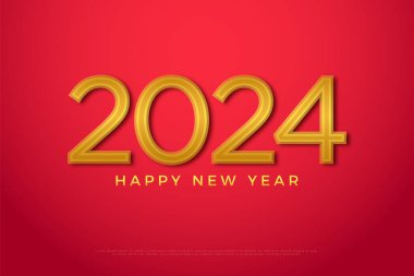 Yeni yıl 2024 ve ince çizgi numarası etkisi onu daha zarif yapıyor..