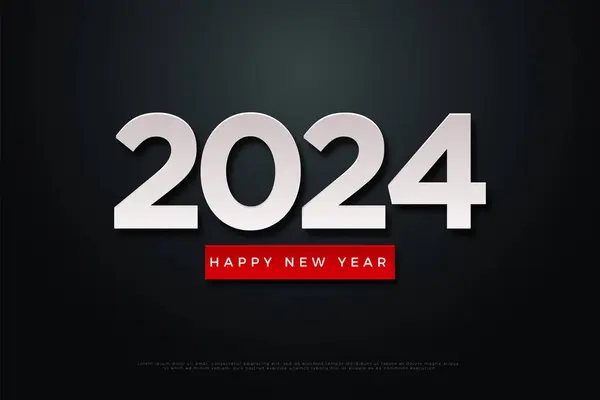 2024 Новый Год Чистом Фоне Простой Концепции — стоковый вектор