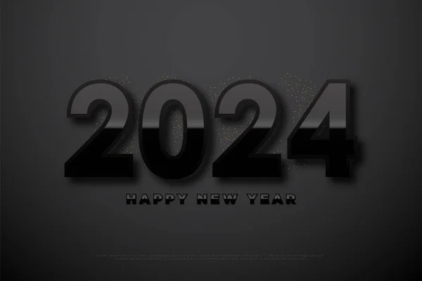 Nieuwjaar 2024 Met Kleurnummers Gecombineerd Met Mooie Kleuren — Stockvector