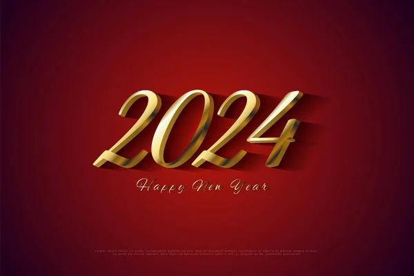 Números Ouro Combinados Com Fontes Clássicas Para 2024 Celebração Ano — Vetor de Stock
