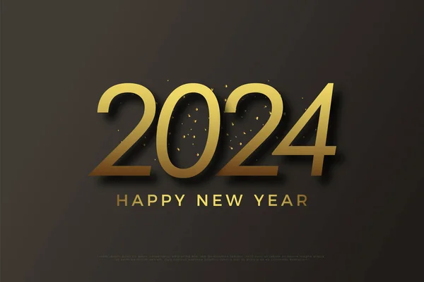 2024 Yeni Yıl Kutlamaları Için Parıltı Serpintileri Yüzen Numaralarla — Stok Vektör