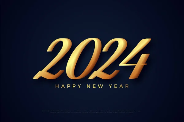 Números Clássicos Realistas Para 2024 Celebração Ano Novo — Vetor de Stock