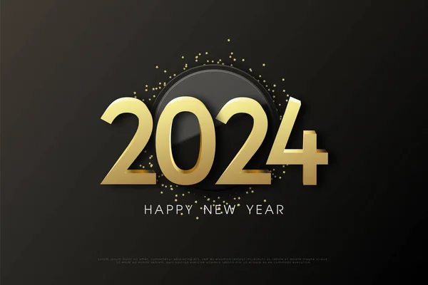 Marco Circular Con Colores Combinados Para 2024 Números Año Nuevo — Vector de stock