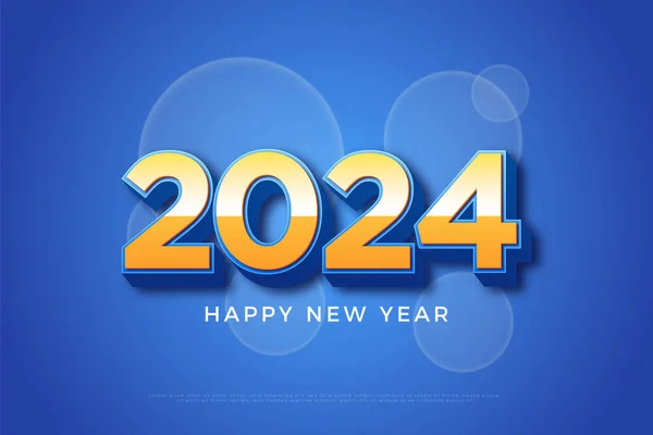 2024 Yeni Yıl Kutlamaları Için Güzel Numaralar Içeren Güzel Pankart — Stok Vektör