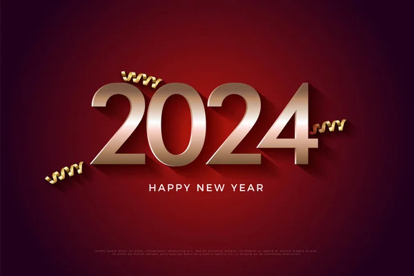 Schleifendekoration Die Das Neujahrsbanner 2024 Festlicher Macht — Stockvektor