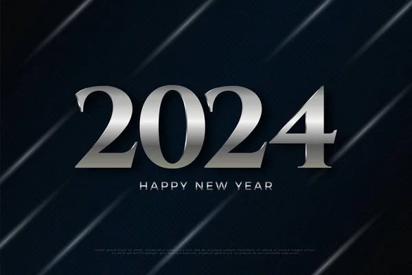 Lesklý Světelný Efekt Pozadí Pro Nový Rok 2024 Šablony — Stockový vektor