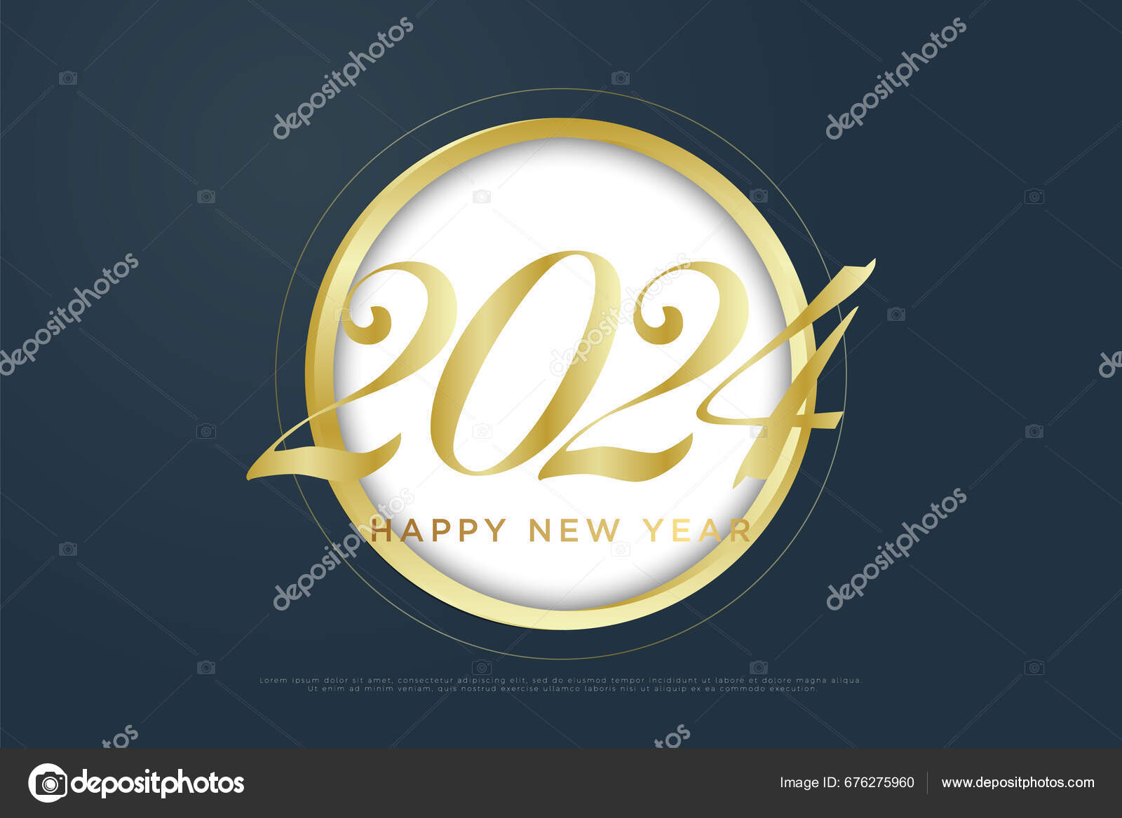 Hyllning Till Det Nya Året 2024 Som Firades Med Elegant vektor av