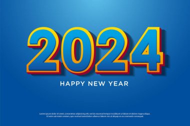 2024 yılbaşı kutlamaları için güzel bir renk. yeni yıl sayı tasarımı.