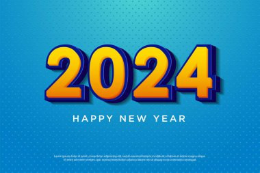 Gerçek kutlama numaraları olan dokulu ve temiz bir arka plan. Yeni yıl 2024.