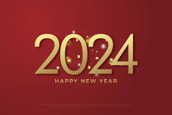 Jednoduchý Elegantní Nový Rok 2024 Design Čísel — Stockový vektor