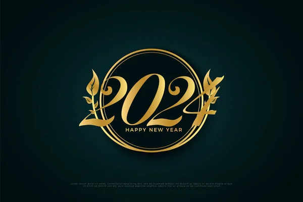 Blattgold Silhouetten Dekoration Die Die Zahlen Für Das Neue Jahr — Stockvektor