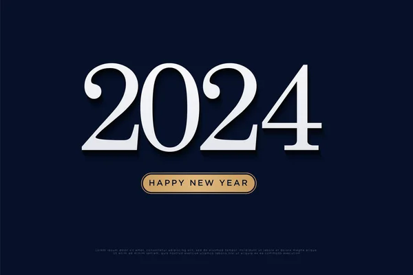 Neues Jahr 2024 Mit Sehr Glattem Hintergrund — Stockvektor
