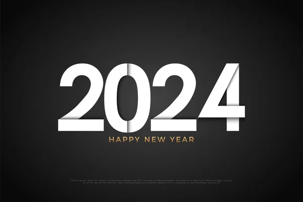 Иллюстрация Бумаги Сложенной Новогодние Номера 2024 — стоковый вектор