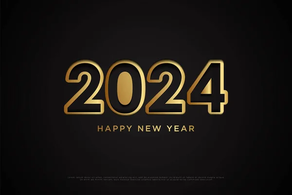 Jednoduchá Koncepce Pro Nový Rok Číslo2024 Návrh Loga Čísla 2024 — Stockový vektor