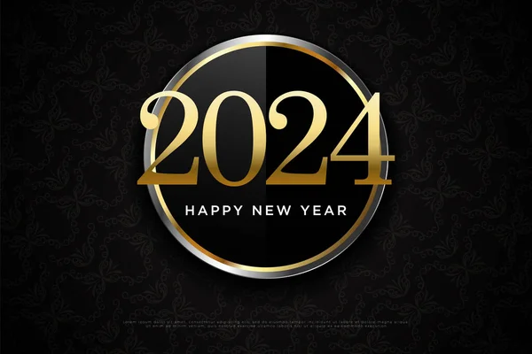 Блискучий Новий Рік 2024 Святкова Рамка — стоковий вектор