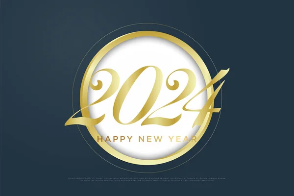Празднование 2024 Нового Года Которое Отмечено Элегантным Красивым Баннером — стоковый вектор