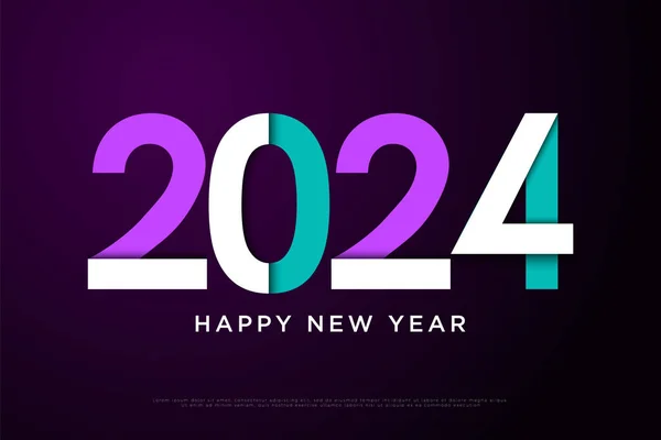 Ilustracemi Složených Čísel Nádechem Různých Barev Nový Rok 2024 — Stockový vektor