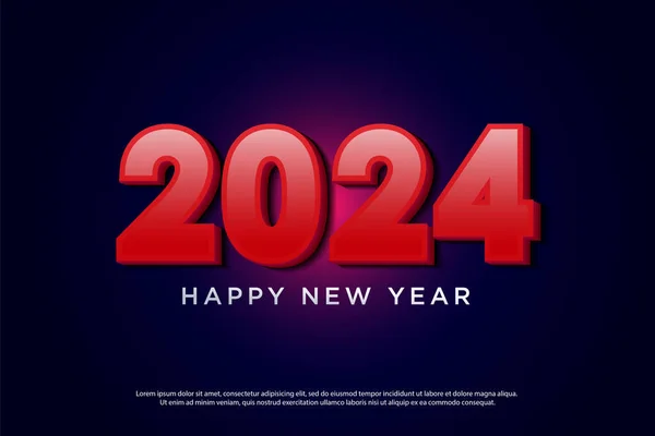 Rotlicht Effekt Hintergrund Für 2024 Neujahr Banner — Stockvektor