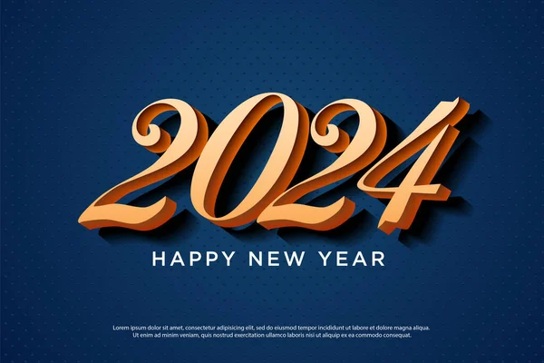 Klasik Yazı Tipli Basit Kutlama Numaraları 2024 Yeni Yıl Tasarımı — Stok Vektör