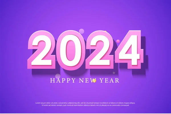 Krásný Jemný Barevný Koncept Pro Nový Rok 2024 Leták Logo — Stockový vektor