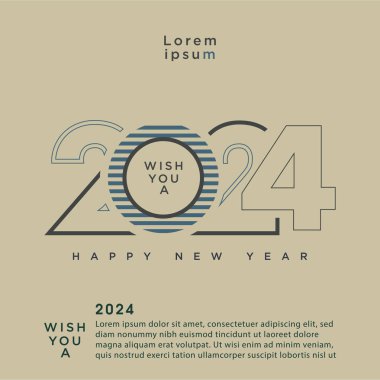 2024 yılbaşı partisi, farklı görünüşlü bir numarayla. vektör premium tasarımı.