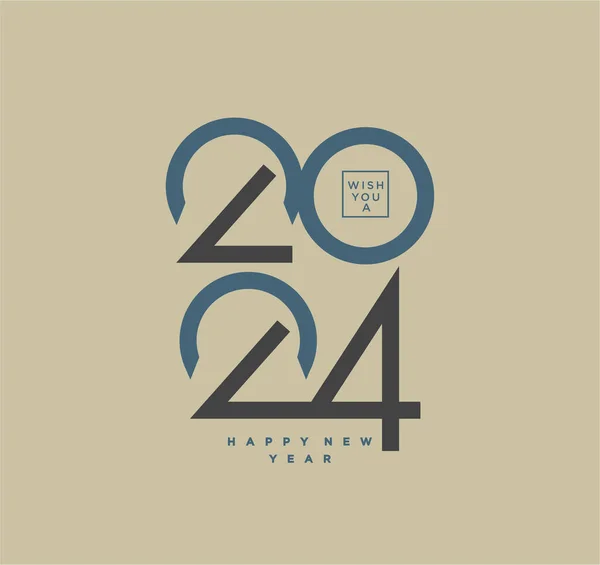 Уникальный Номер 2024 Плоскими Цифрами Премиум Дизайн Плакатов Баннеров Календарей — стоковый вектор