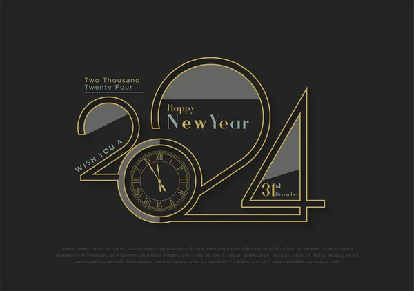 Frohes Neues Jahr 2024 Mit Festlichen Zahlen Die Weiterhin Einem — Stockvektor