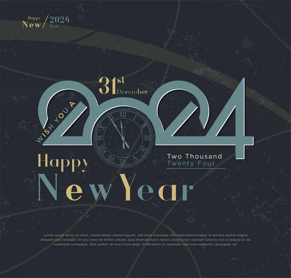 2024 Neujahrsplakat Mit Einzigartiger Festnummerngestaltung Vektor Premium Designs — Stockvektor