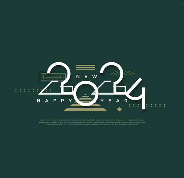Щасливий Новий Рік 2024 Унікальними Рідкісними Числами Новий Рік 2024 — стоковий вектор