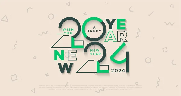 2024 Новий Рік Плакатною Концепцією Дуже Простого Святкування 2024 Святкування — стоковий вектор