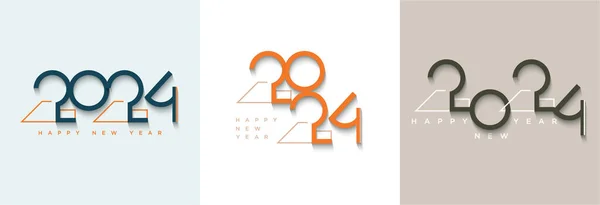 Neues Jahr 2024 Mit Anderem Hintergrundkonzept Feier 2024 — Stockvektor
