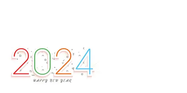 喜庆的新年2024与美丽的色彩和数字概念 新年2024庆祝 — 图库矢量图片