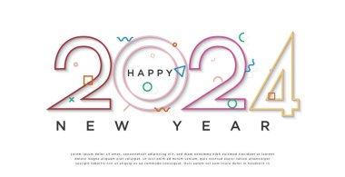 Eşsiz bir kutlama süsüsüyle mutlu yıllar 2024, yeni yıl 2024.