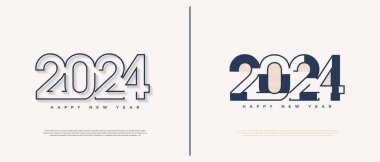 Farklı ve basit bir sayı konseptiyle 2024 numaralı yılbaşı. 2024 Kutlama.