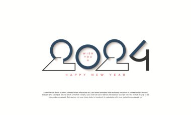 Düz sayılar ve basit 2D kombinasyonlarla 2024 yeni yıl sayısı. 2024 Kutlama.